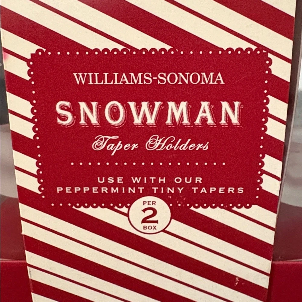 WILLIAMS SONOMA SNOWMEN TAPER HOLDERS